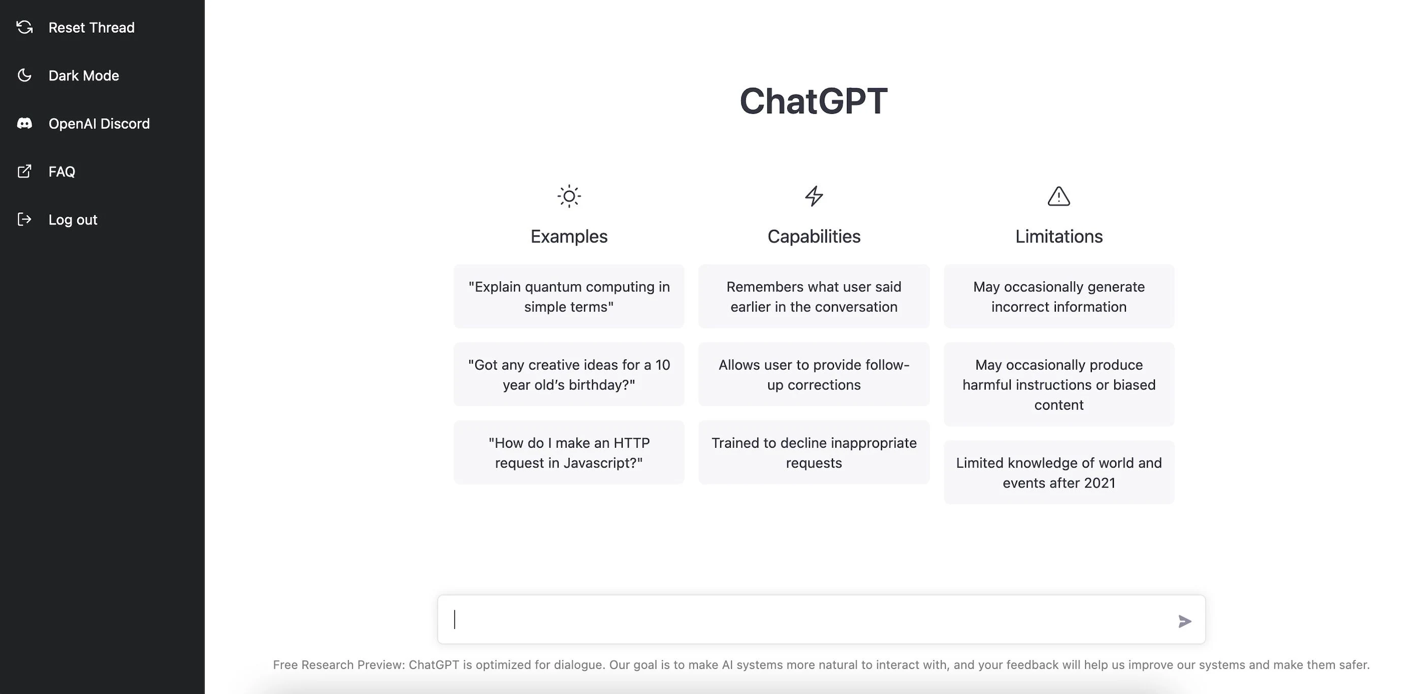 The ChatGPT interface, showing the prompt box and example questions a shopper can ask.