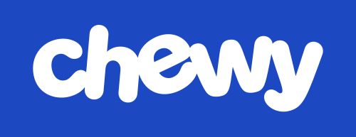 The Chewy wordmark logo, white lettering on Chewy blue.