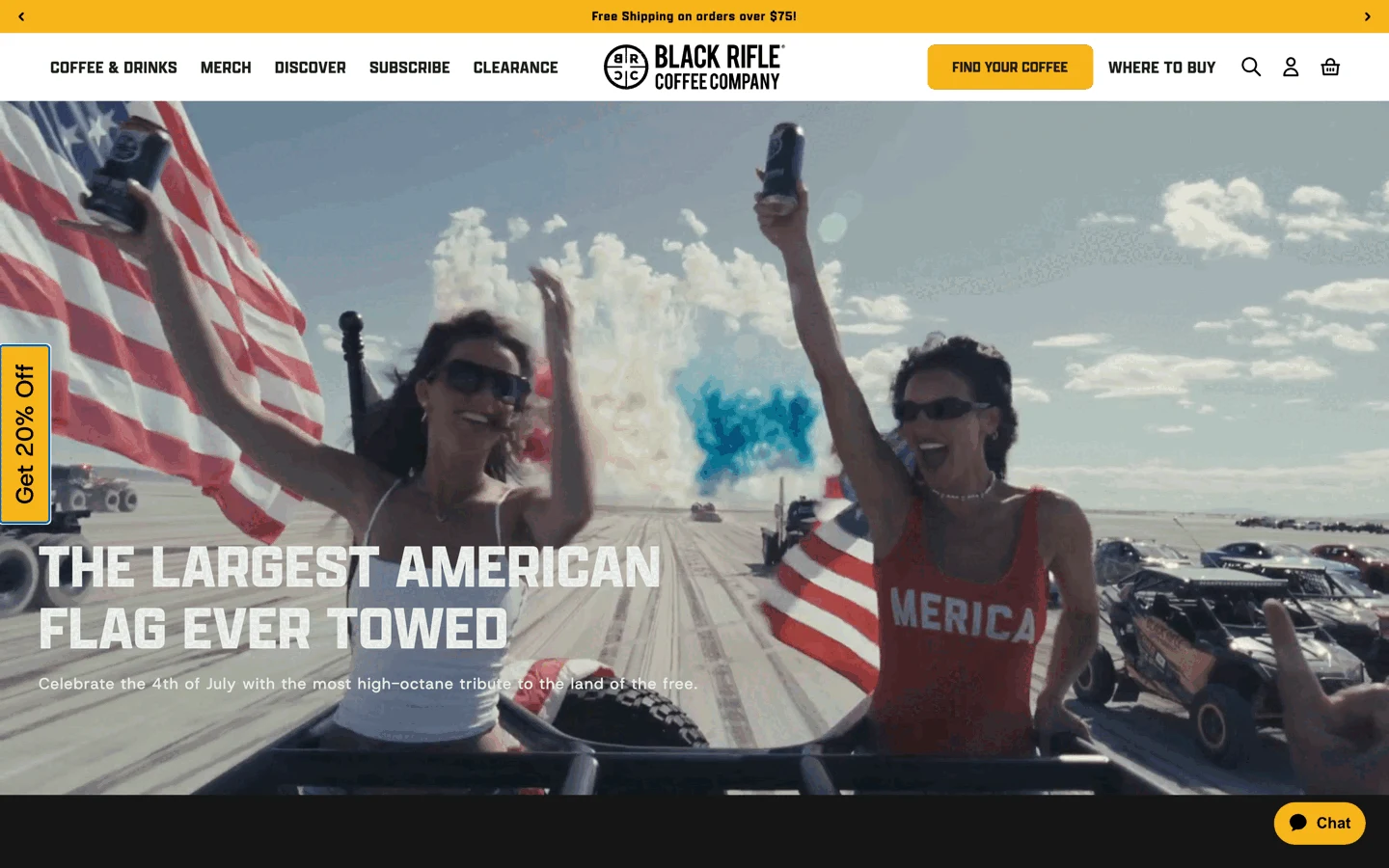 Black Rifle Coffee storefront, desktop
