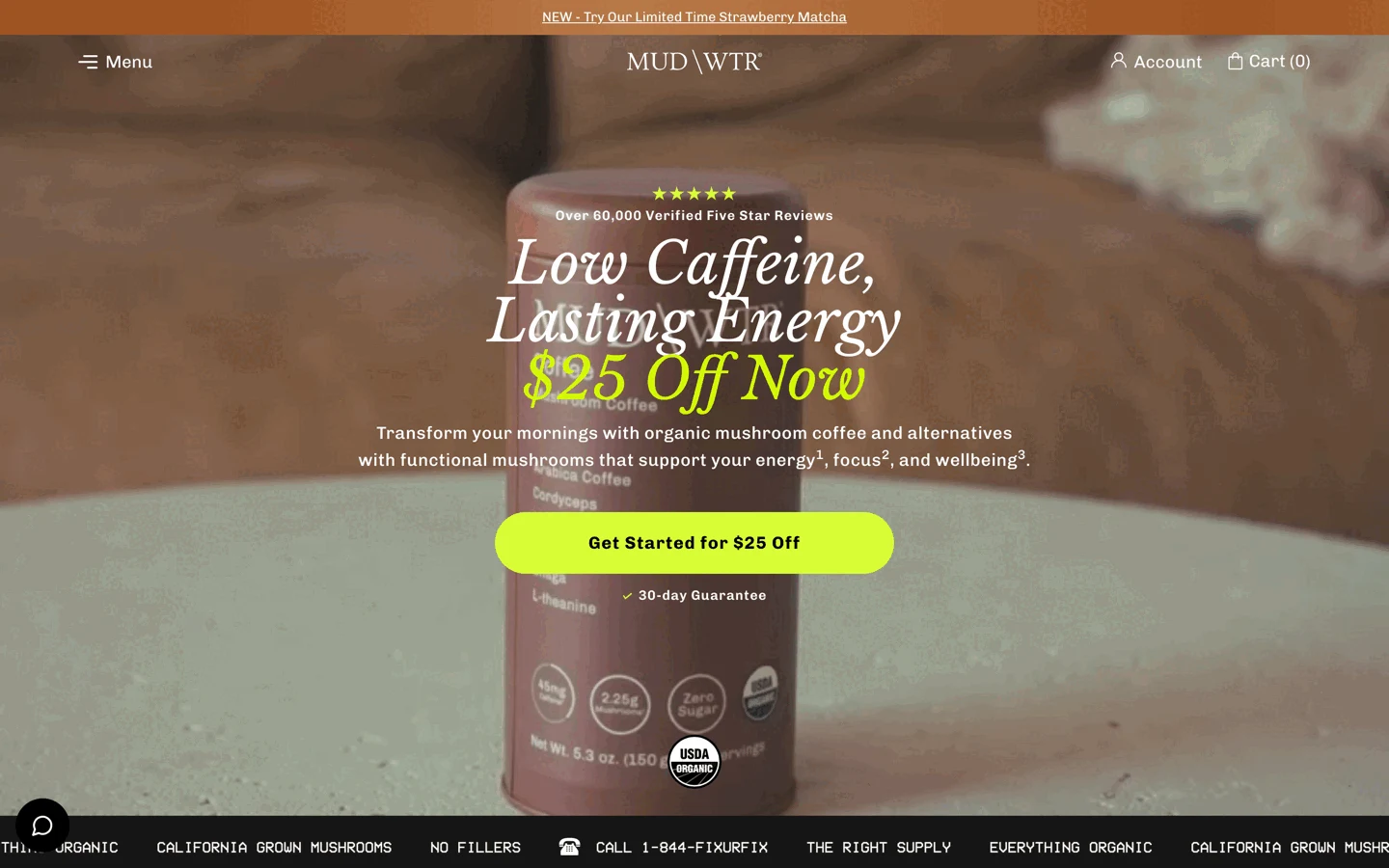 MUD\WTR storefront, desktop